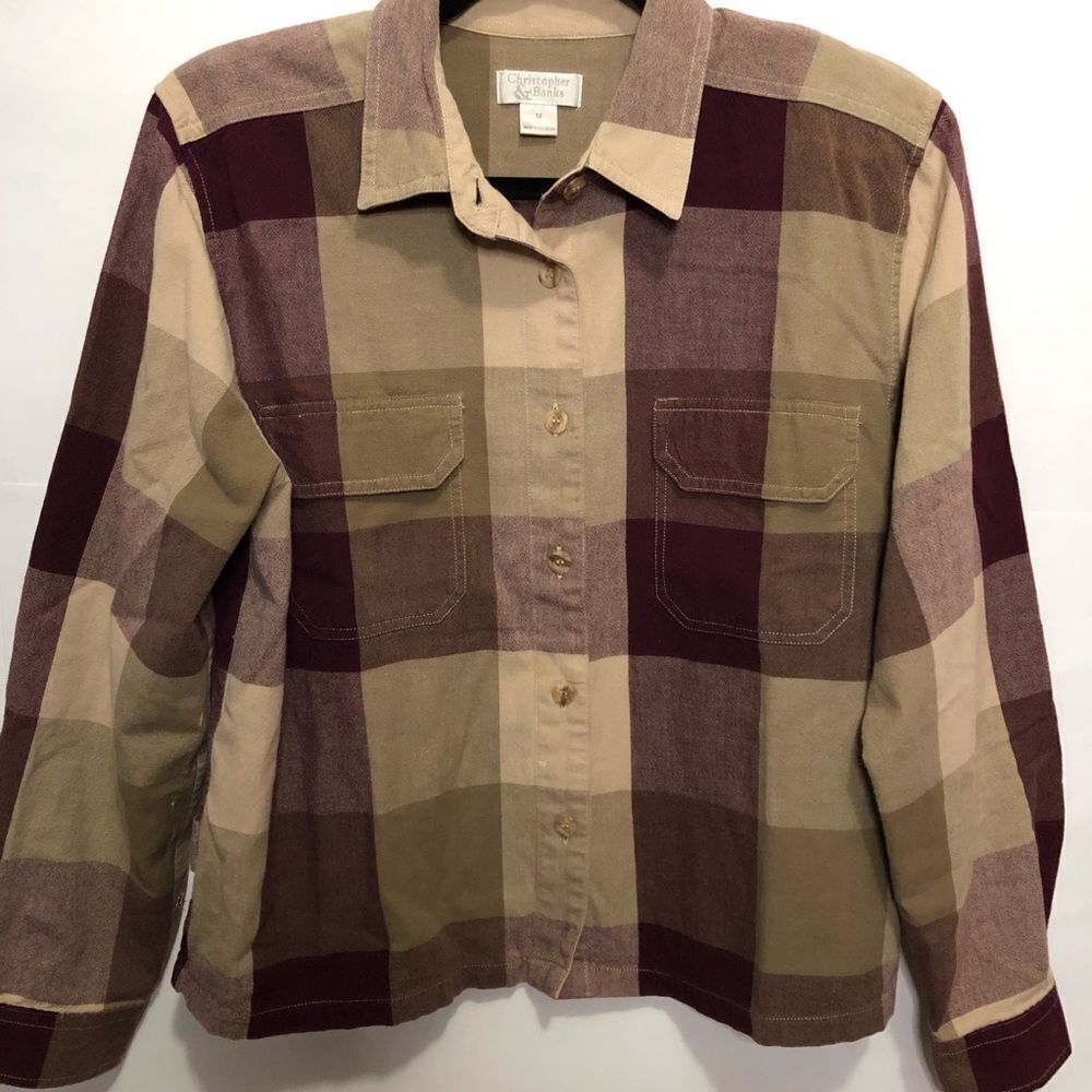 Christopher & Banks Plaid Flannel (SEE FLAW IN PIC